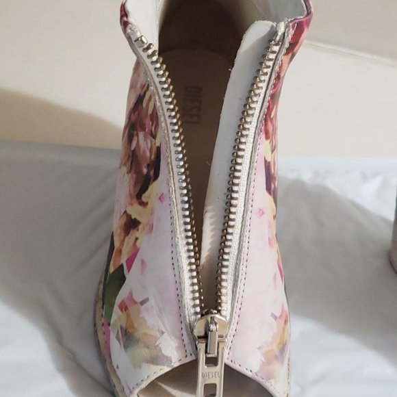 Diesel Floral Abstract Bootie With Peek Open Toe EU 37 / US 6 - Picture 7 of 12